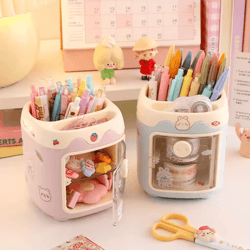 kawaii large pen holder & multifunction desk organizer for stationery and makeup