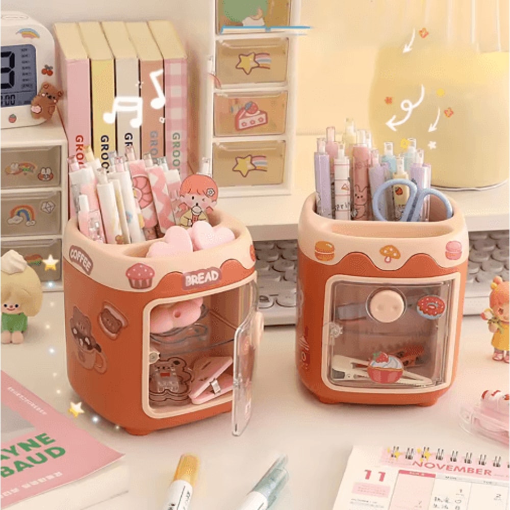 Kawaii Large Pen Holder Multifunction Desk Organizer For Stationery And Makeup 8