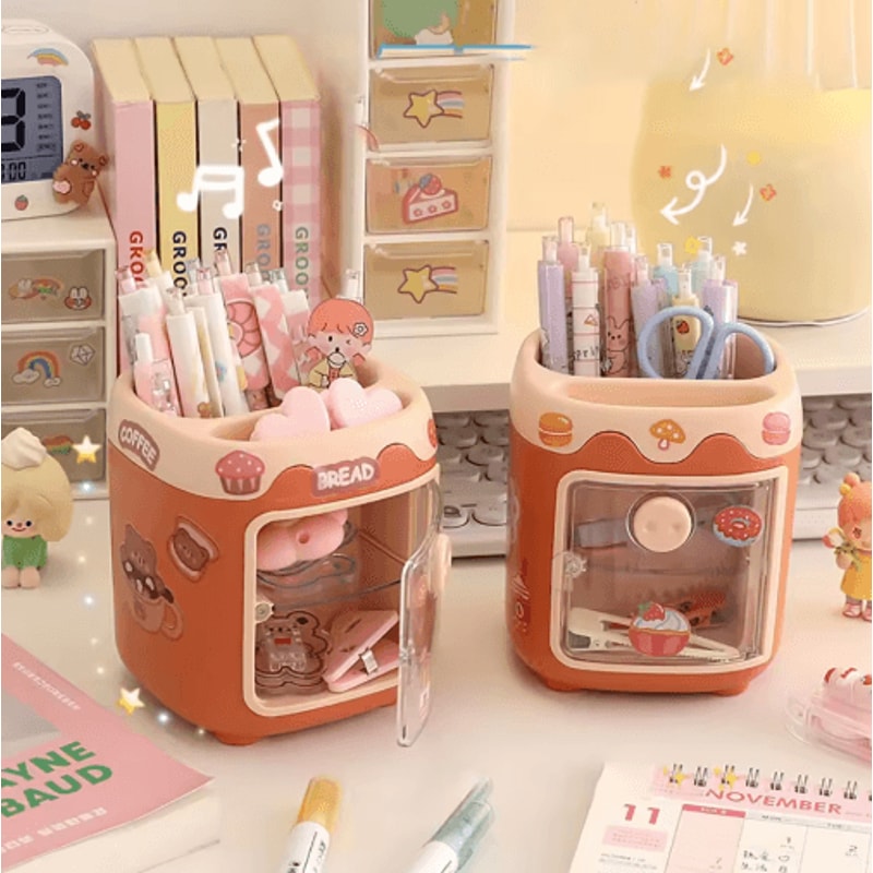 Kawaii Large Pen Holder Multifunction Desk Organizer For Stationery And Makeup 8