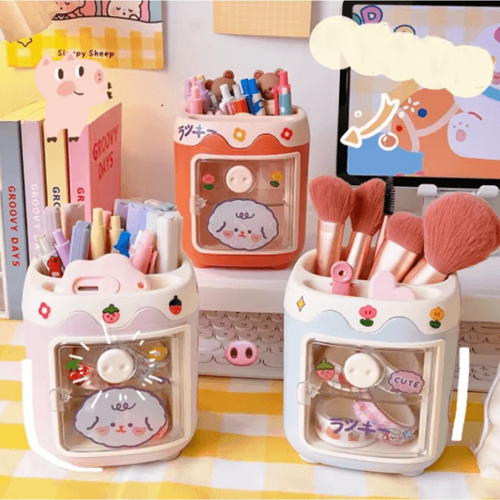 Kawaii Large Pen Holder Multifunction Desk Organizer For Stationery And Makeup 9