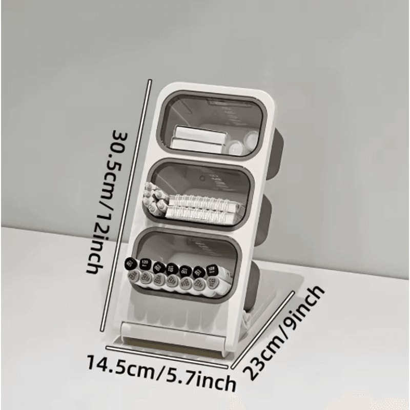 FlexiStore Foldable MultiCompartment Desk Organizer For Pens Tea Coffee Pods 2