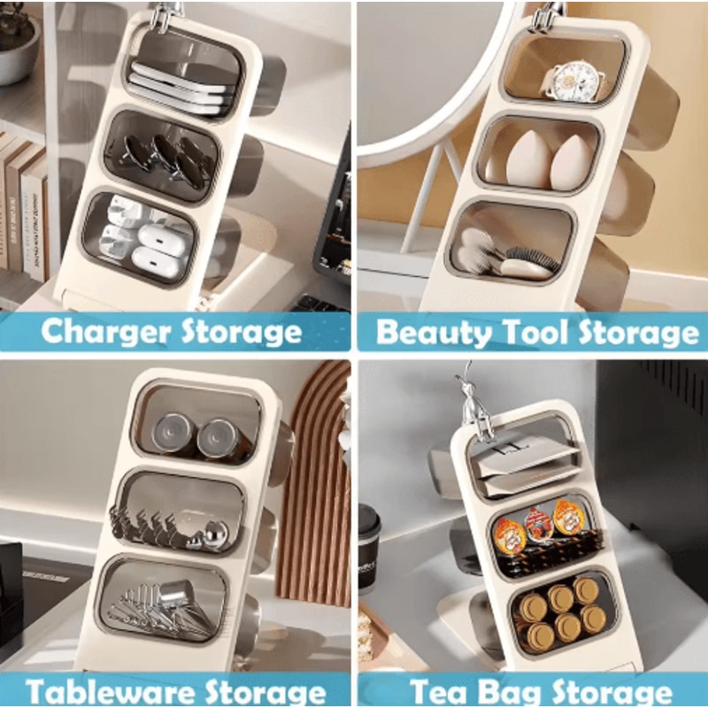 FlexiStore Foldable MultiCompartment Desk Organizer For Pens Tea Coffee Pods 6