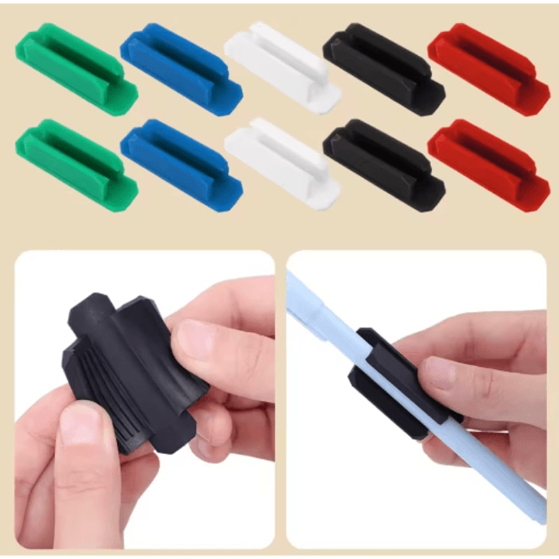 FlexGrip Portable Silicone Pen Holder Clip For Laptop Desk 19