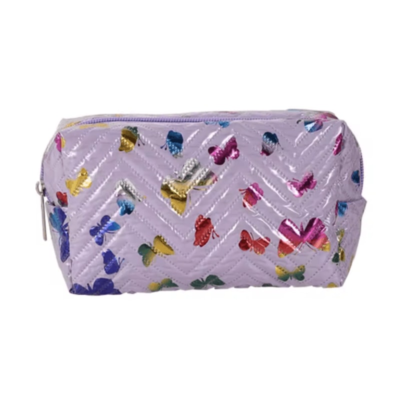Glossy Butterfly PU Leather Pencil Case For Office Study 1