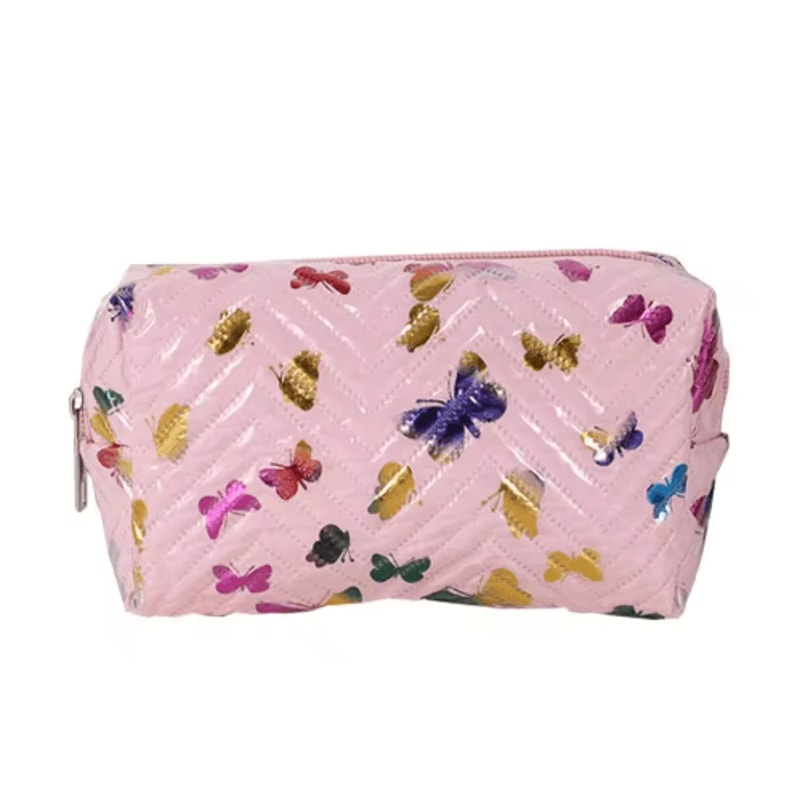 Glossy Butterfly PU Leather Pencil Case For Office Study 3
