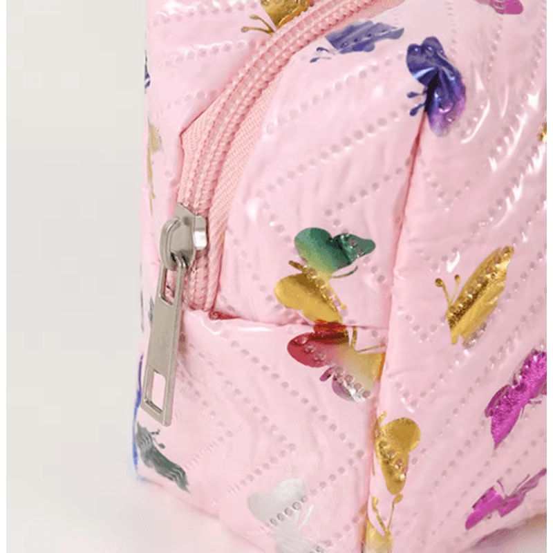 Glossy Butterfly PU Leather Pencil Case For Office Study 6