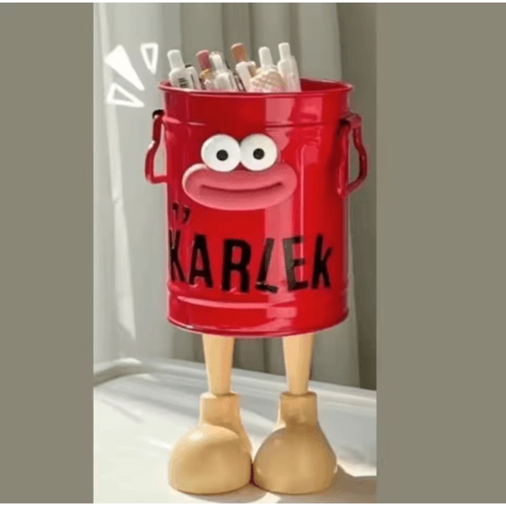 FunCartoon Desk Pen Holder With Random Letter Stickers 4