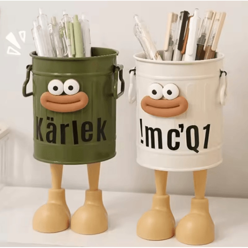 FunCartoon Desk Pen Holder With Random Letter Stickers 0