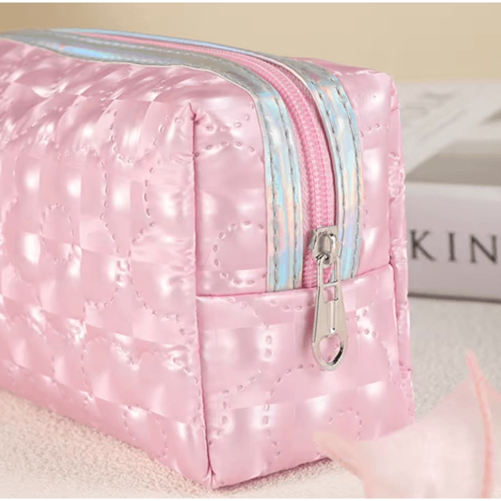 GlimmerBloom Floral Glitter Stationery Pouch For Study Office 6