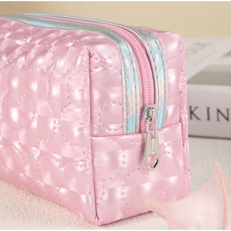 GlimmerBloom Floral Glitter Stationery Pouch For Study Office 6