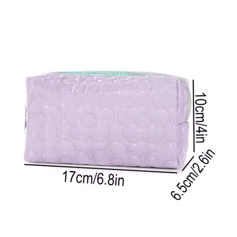 GlimmerBloom Floral Glitter Stationery Pouch For Study Office 8