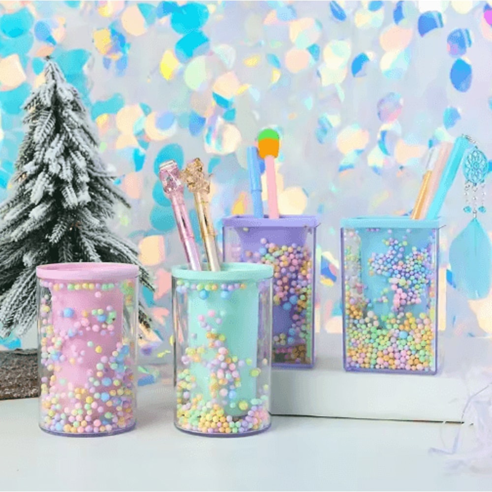 PiggyPop Colorful Acrylic Drawer Pen Holder MultiGrid Desk Organizer 10