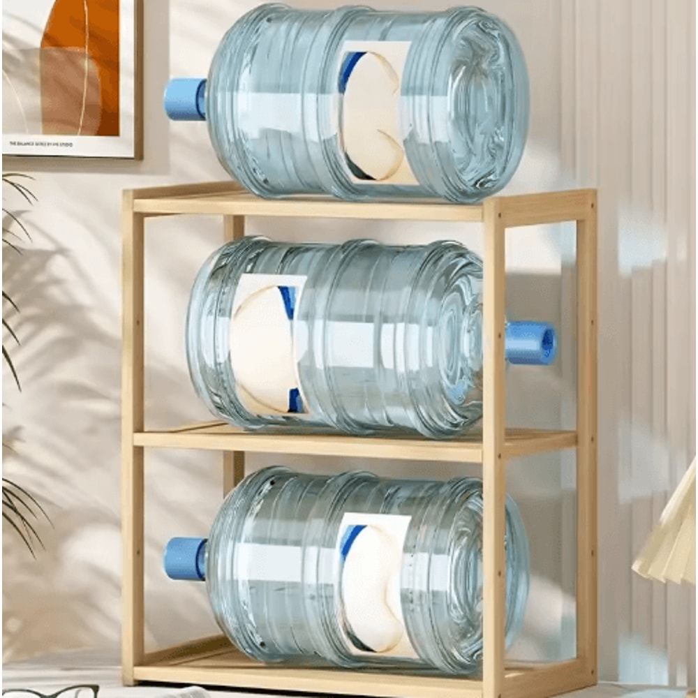 NaturalStack Wooden 3Tier Desktop Storage Rack For Office School 4