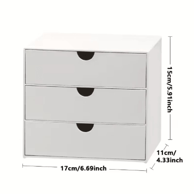 StackSpace 3Layer White Plastic Drawer Rack Organizer For Desk 1