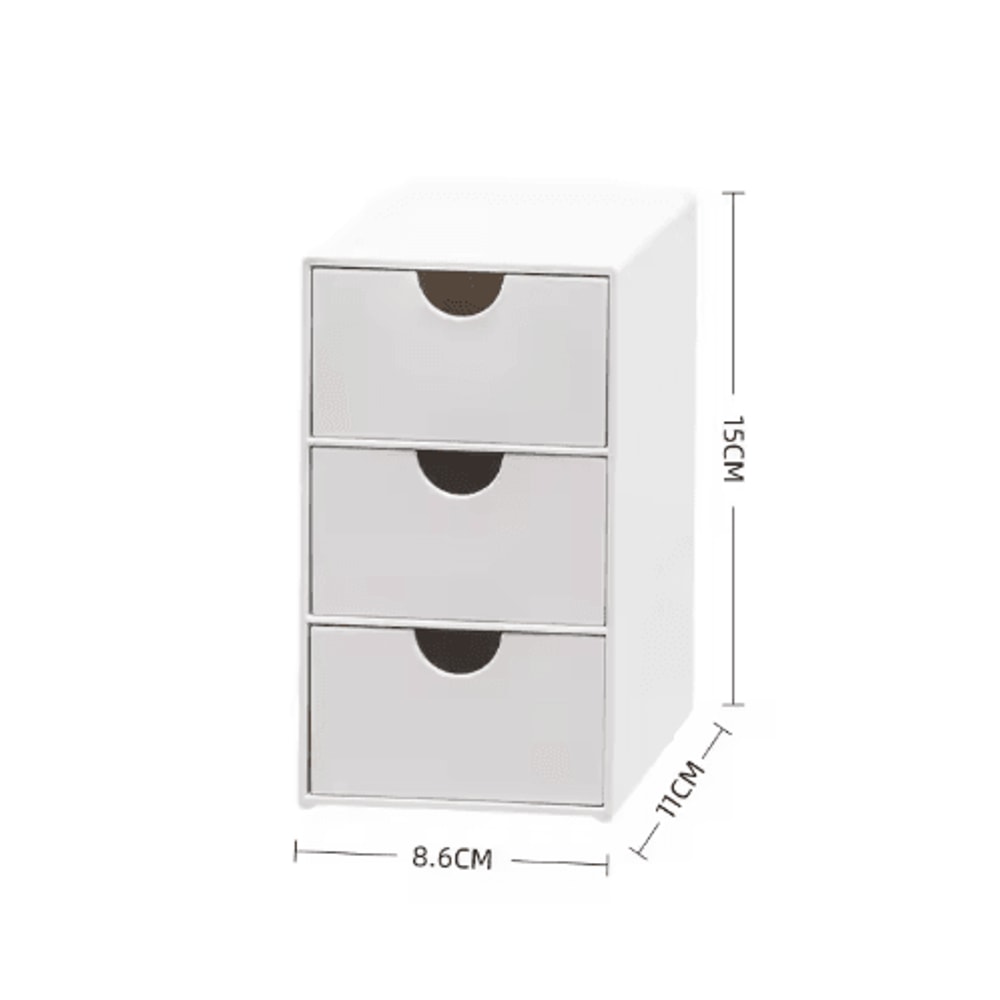 StackSpace 3Layer White Plastic Drawer Rack Organizer For Desk 2