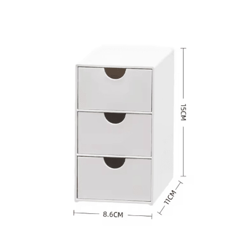 StackSpace 3Layer White Plastic Drawer Rack Organizer For Desk 2