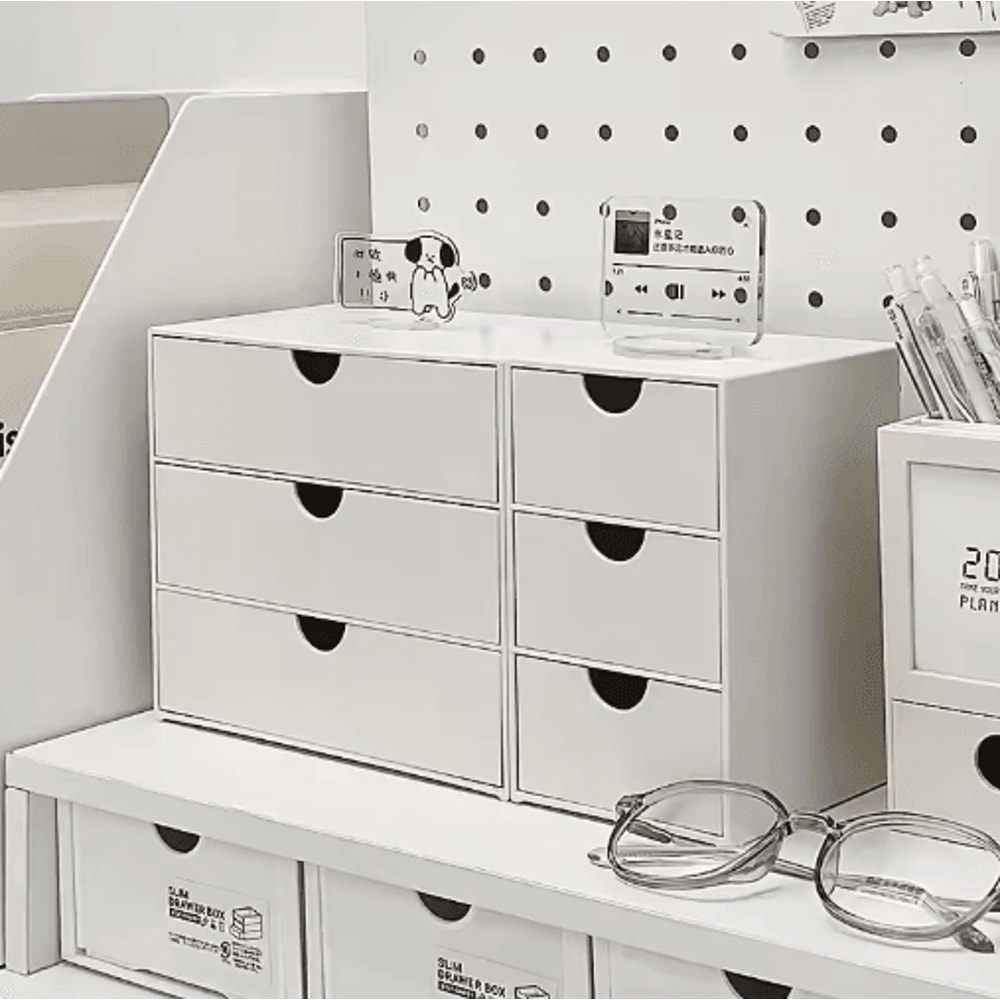 StackSpace 3Layer White Plastic Drawer Rack Organizer For Desk 6