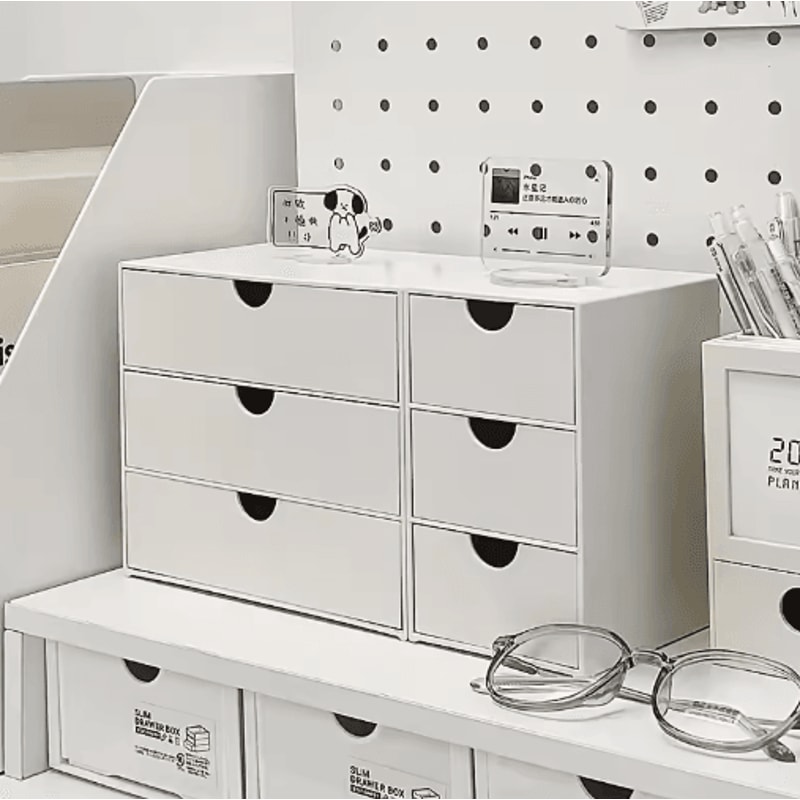 StackSpace 3Layer White Plastic Drawer Rack Organizer For Desk 6