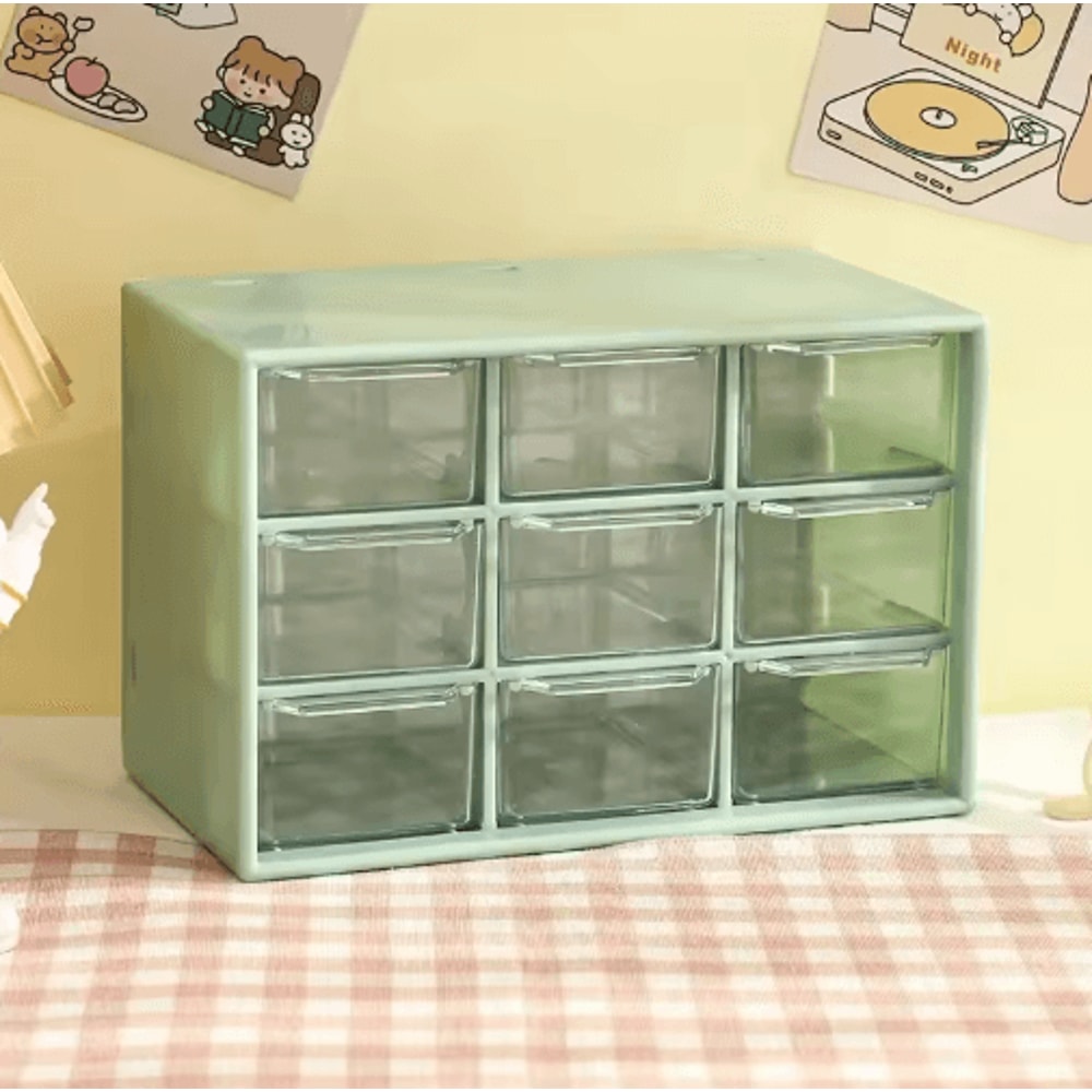 9 Grid Transparent Desktop Storage Organizer With Wall Mounted Option 3