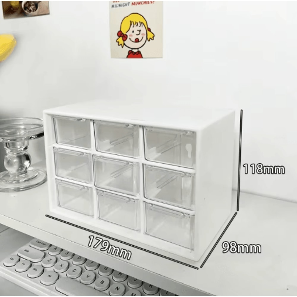 9 Grid Transparent Desktop Storage Organizer With Wall Mounted Option 8