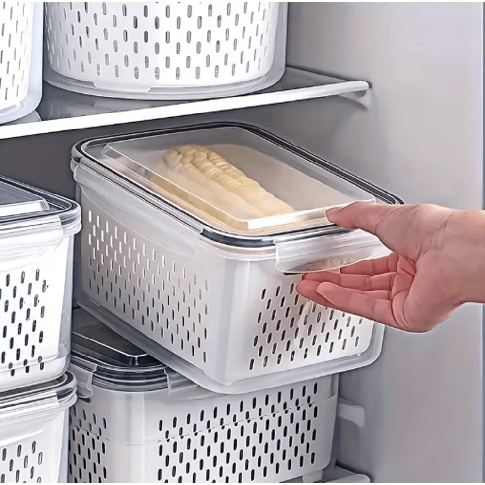 9 Piece Leak Proof Food Storage Container Set With Drain Baskets And Lids 6