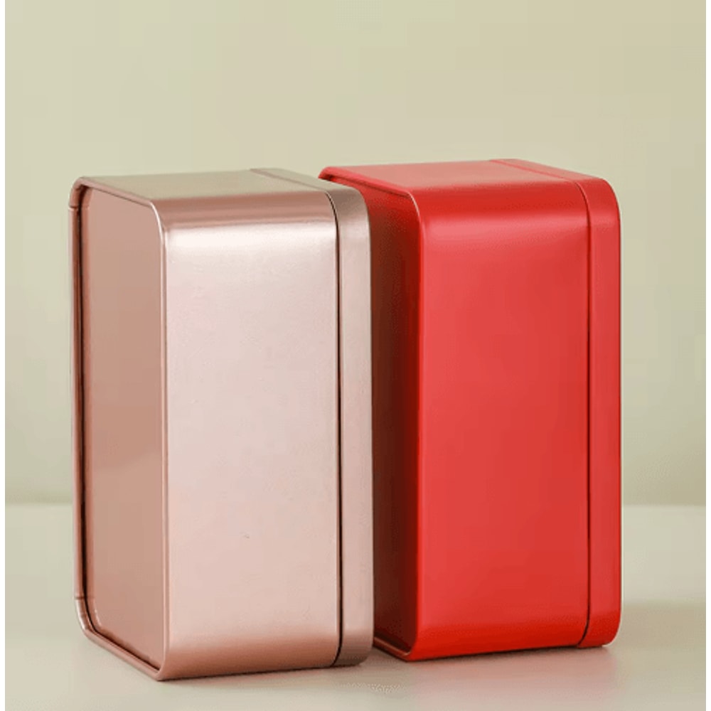 Exquisite Square Metal Tea Storage Tin With Easy Open Lid 0