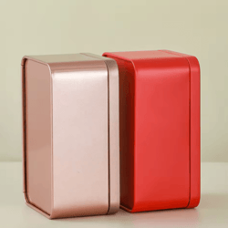 exquisite square metal tea storage tin with easy open lid