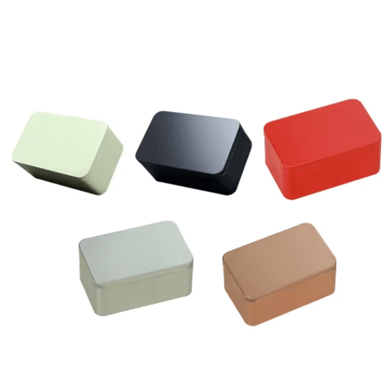 Exquisite Square Metal Tea Storage Tin With Easy Open Lid 6