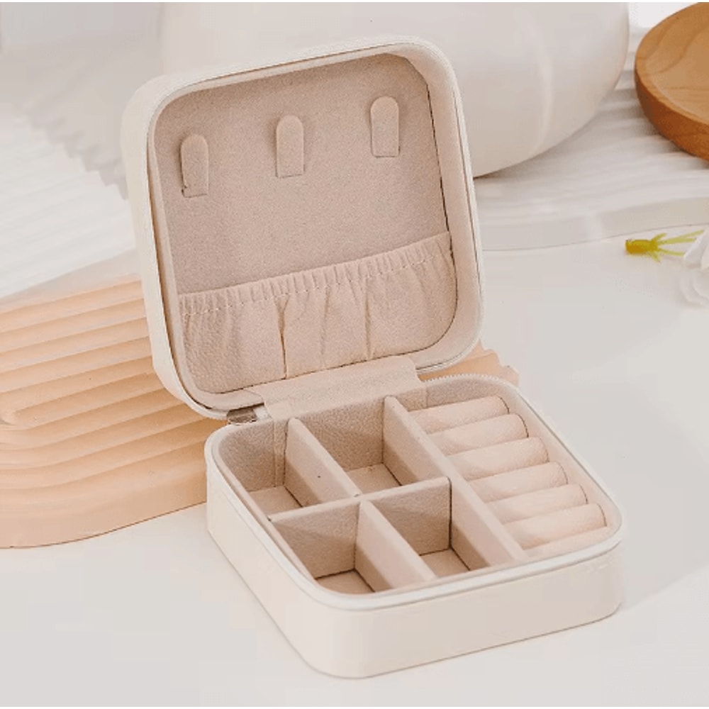 6 Piece Mini Jewelry Box Set In Pink Synthetic Leather For Travel And Daily Storage 1