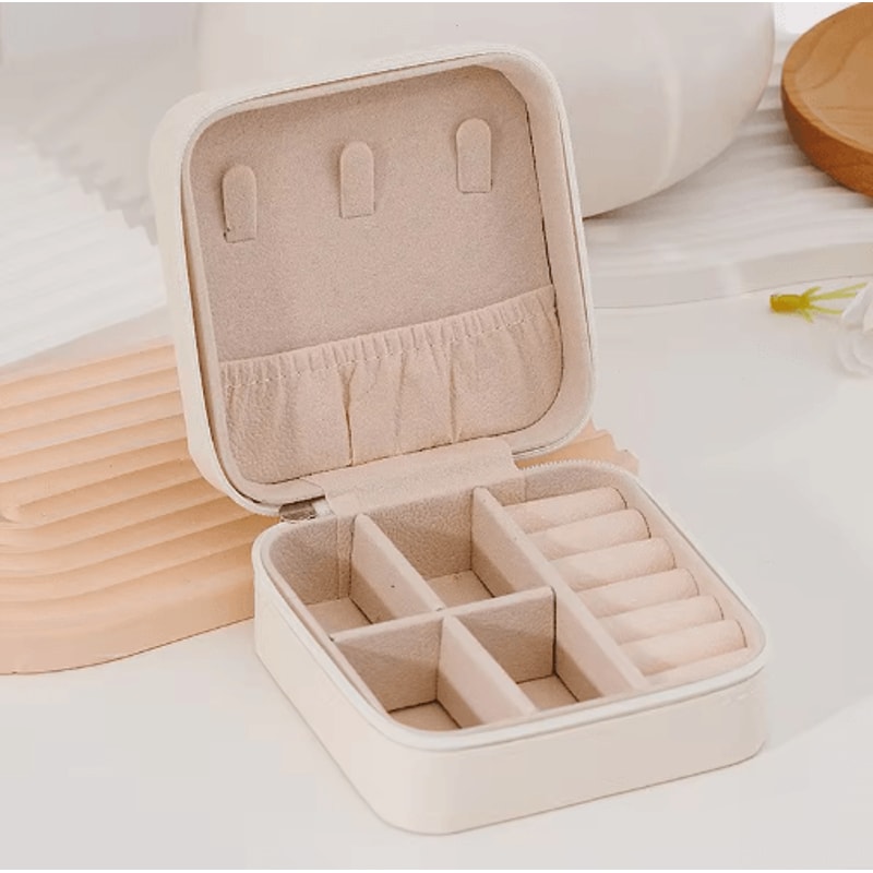 6 Piece Mini Jewelry Box Set In Pink Synthetic Leather For Travel And Daily Storage 1