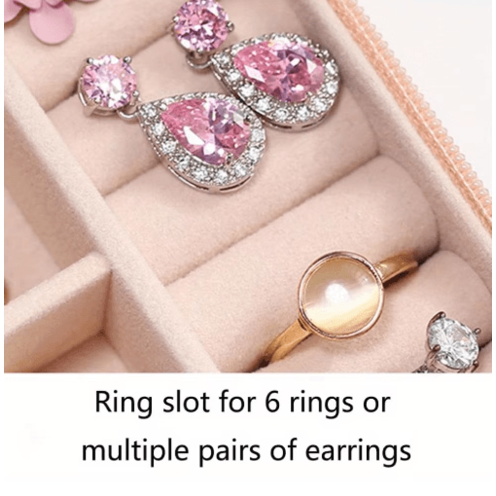 6 Piece Mini Jewelry Box Set In Pink Synthetic Leather For Travel And Daily Storage 3