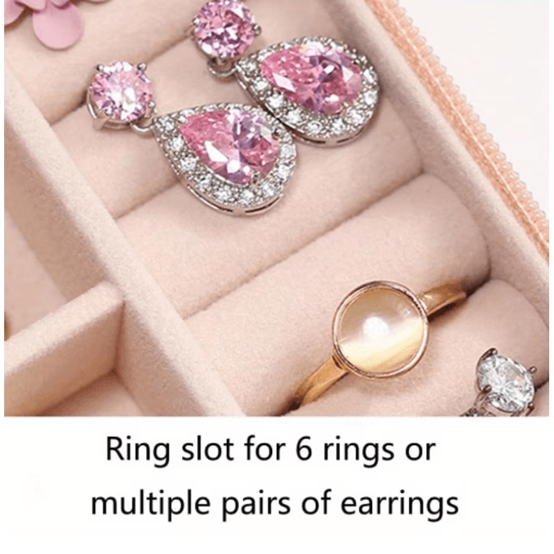 6 Piece Mini Jewelry Box Set In Pink Synthetic Leather For Travel And Daily Storage 3