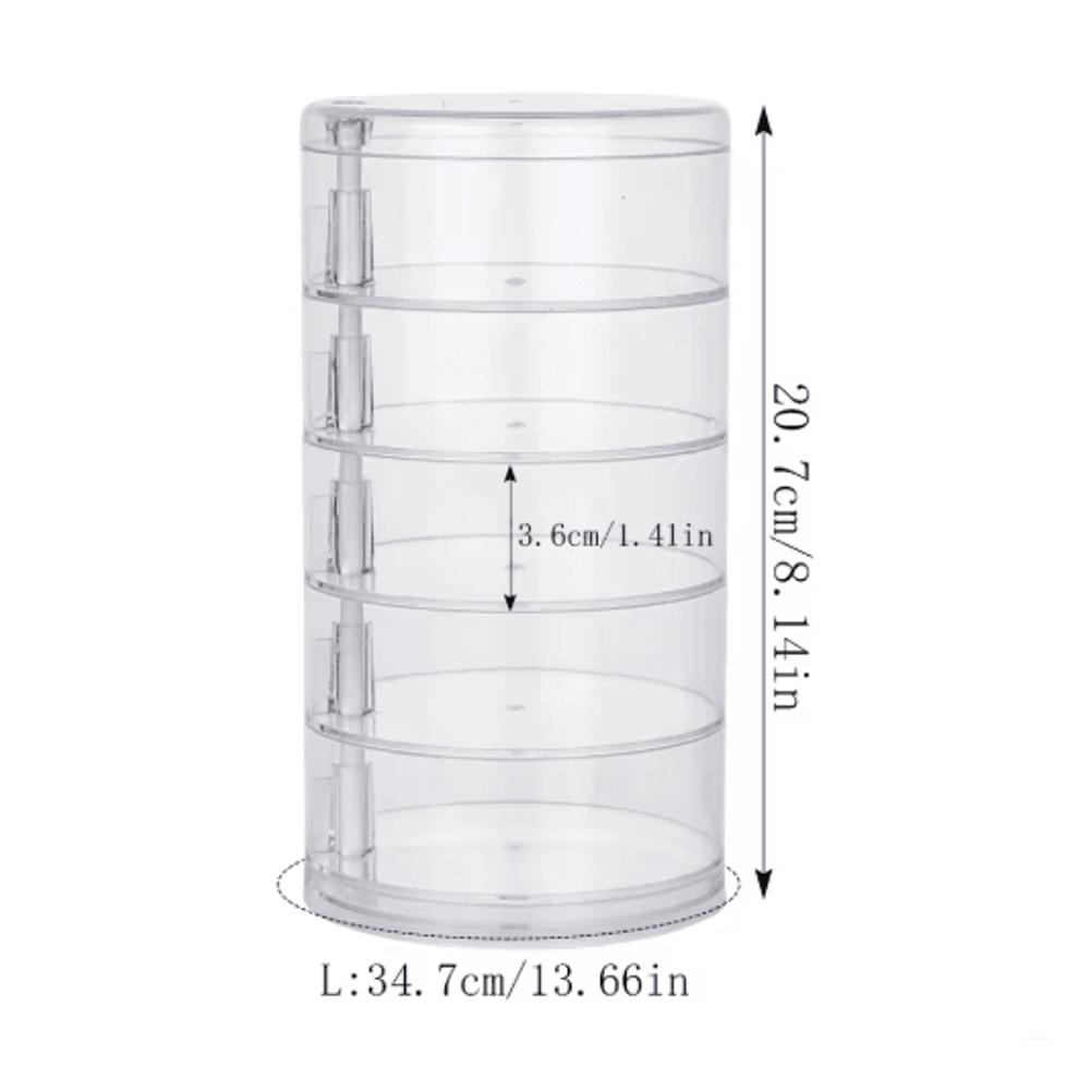 Rotating Jewelry Storage Box With Cover And Multi Layer Organizer 1
