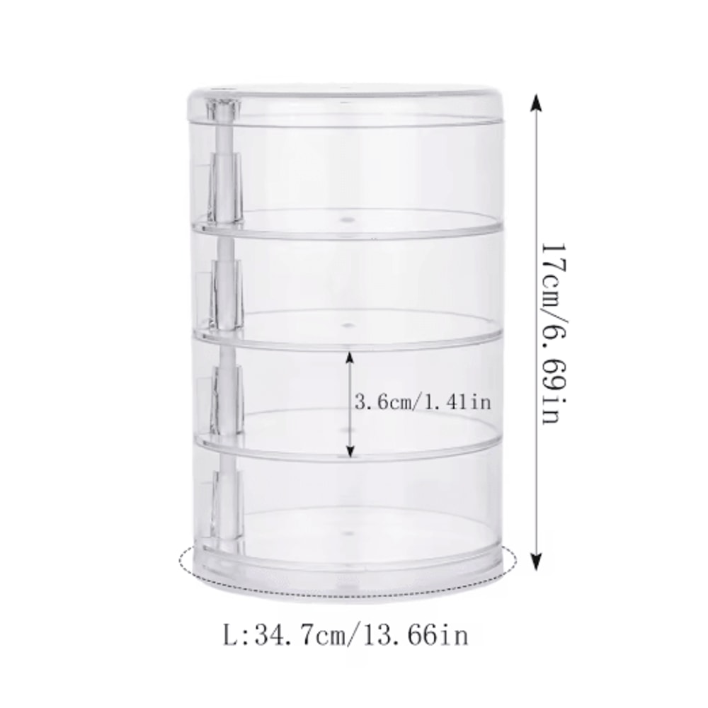 Rotating Jewelry Storage Box With Cover And Multi Layer Organizer 2