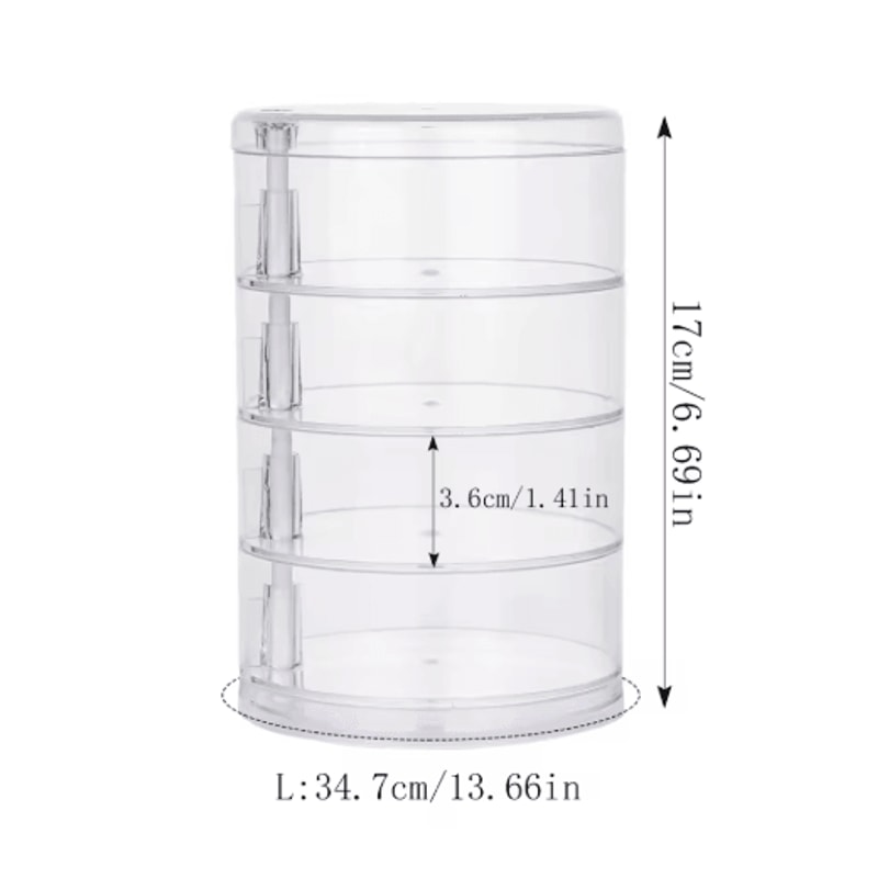 Rotating Jewelry Storage Box With Cover And Multi Layer Organizer 2