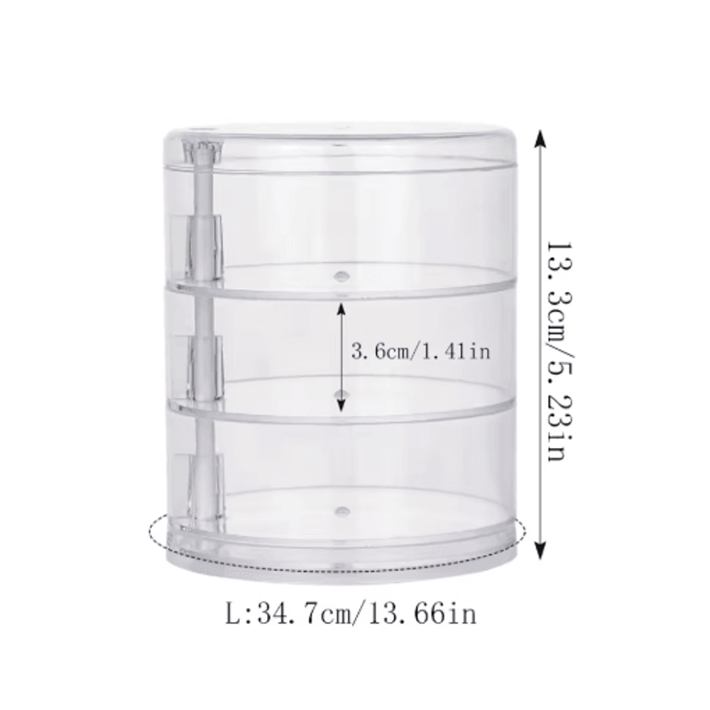 Rotating Jewelry Storage Box With Cover And Multi Layer Organizer 3