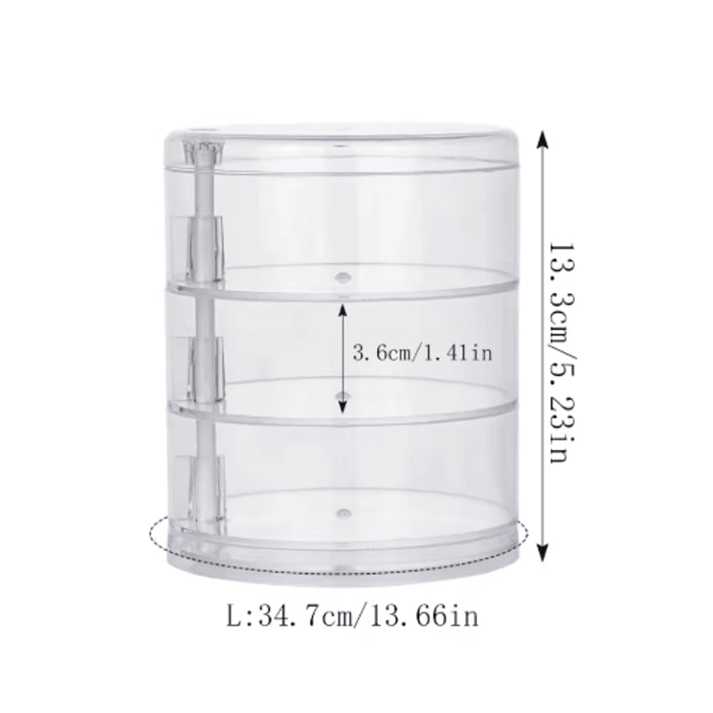 Rotating Jewelry Storage Box With Cover And Multi Layer Organizer 3