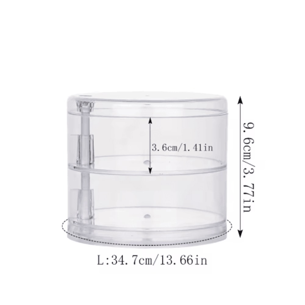 Rotating Jewelry Storage Box With Cover And Multi Layer Organizer 5