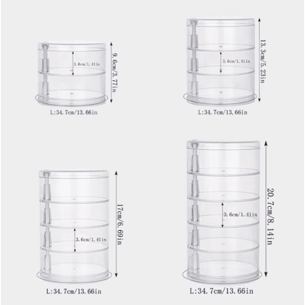 Rotating Jewelry Storage Box With Cover And Multi Layer Organizer 6