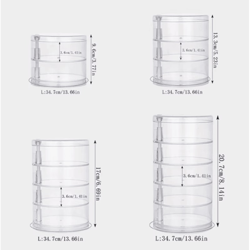 Rotating Jewelry Storage Box With Cover And Multi Layer Organizer 6