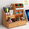 Simple Wooden Pen Holder Desk Organizer With Drawer For Study And Office 3