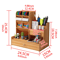 Multi Functional Wooden Pen Holder With Drawer For Desk And Vanity Storage 1