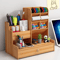 Multi Functional Wooden Pen Holder With Drawer For Desk And Vanity Storage 3