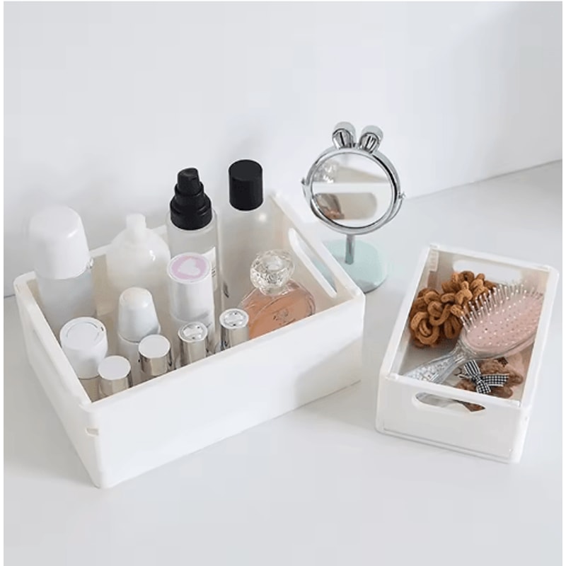 Collapsible Plastic Folding Storage Crate For Desktop And Home Organization 9