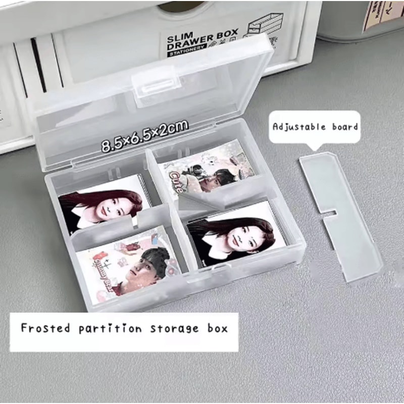 SKYSONIC Frosted Transparent Storage Box For Cards And Stationery 4