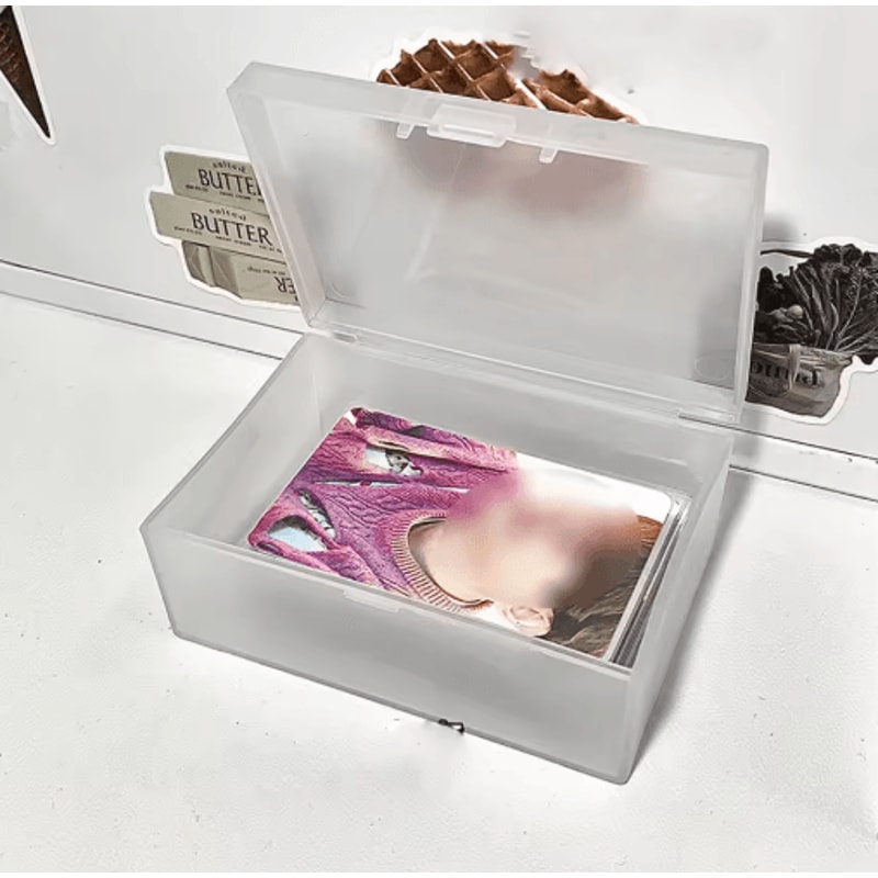 SKYSONIC Frosted Transparent Storage Box For Cards And Stationery 6