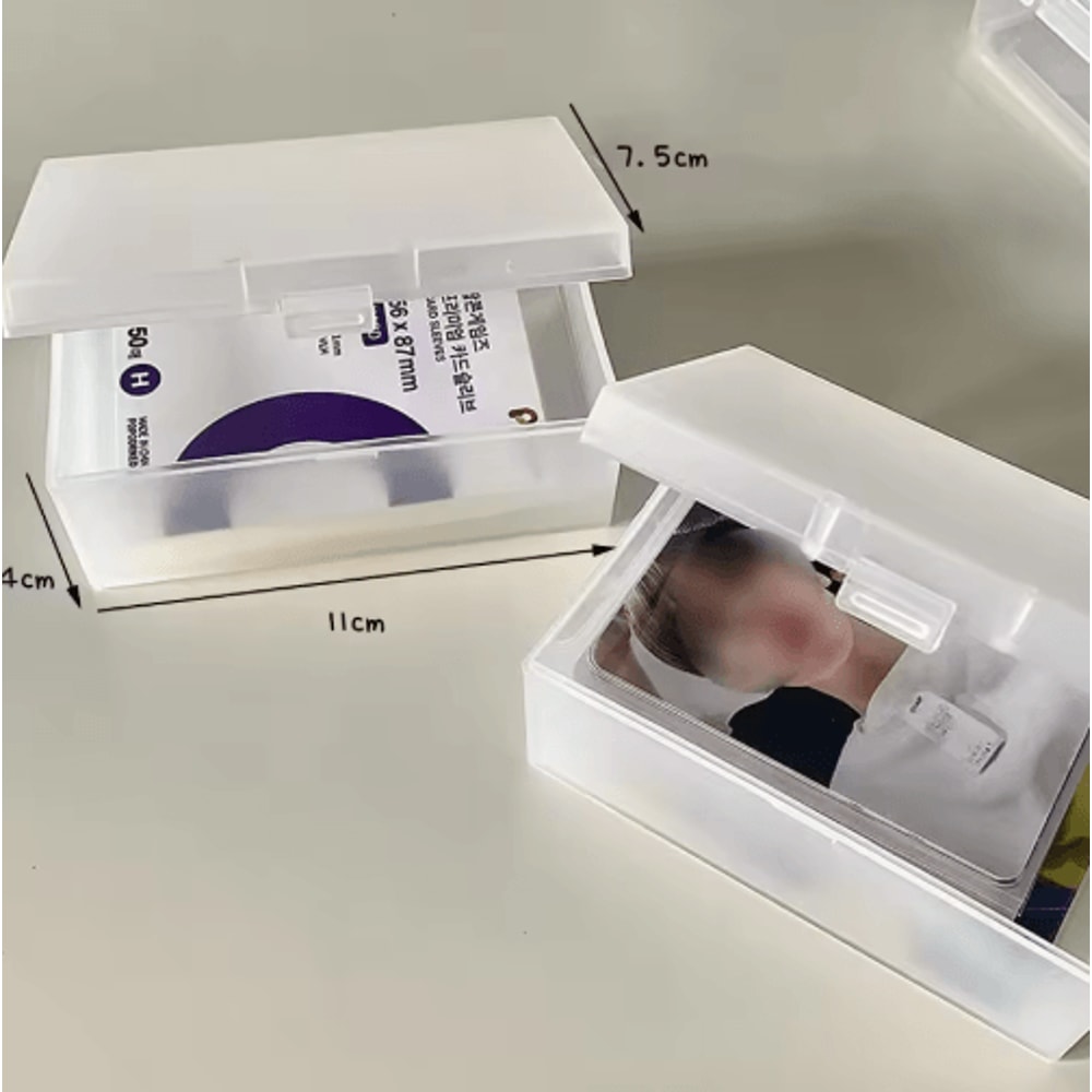 SKYSONIC Frosted Transparent Storage Box For Cards And Stationery 0