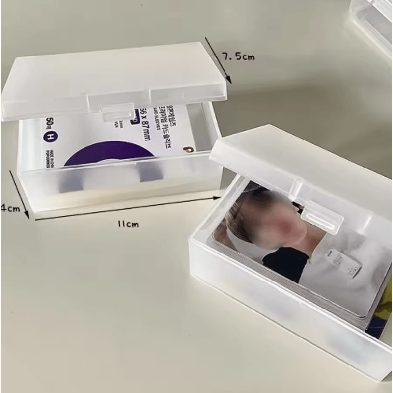 SKYSONIC Frosted Transparent Storage Box For Cards And Stationery 0