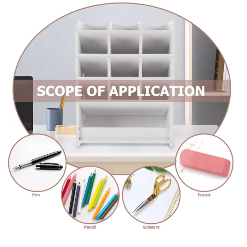 Wood Desktop Organizer Pen Stand For Office And Living Room Storage 2