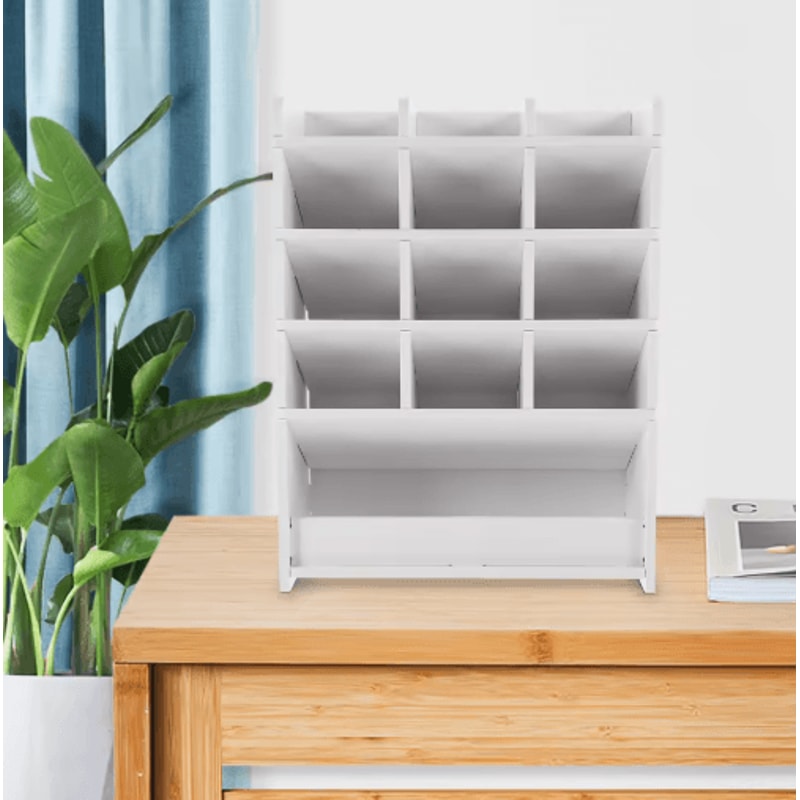 Wood Desktop Organizer Pen Stand For Office And Living Room Storage 3